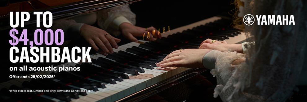 Up to $4000 cashback on ALL Yamaha Acoustic Pianos